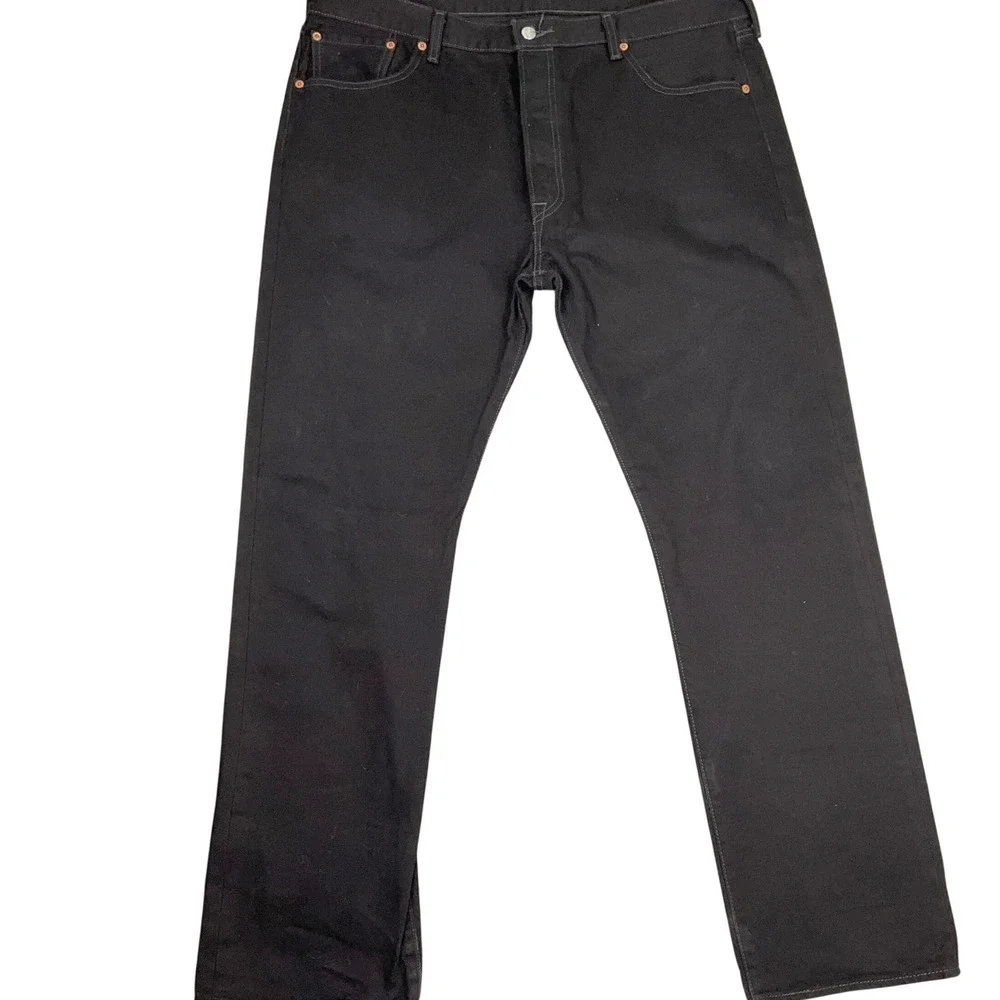 Levis‎ 501 Jeans Mens 40W 32L Black Button Fly 501-0660 Straight Leg Denim